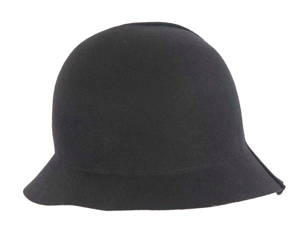 Black winter fashion bucket hat by Cupids Millinery-4