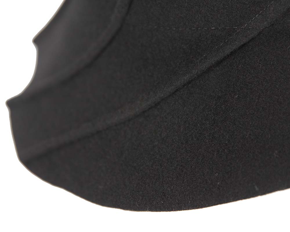 Black winter fashion bucket hat by Cupids Millinery-3