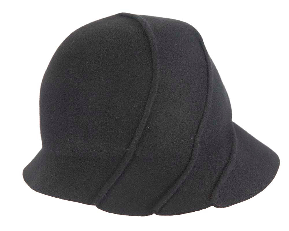Black winter fashion bucket hat by Cupids Millinery-2