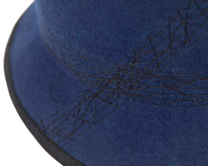 Navy ladies winter bucket hat by Cupids Millinery