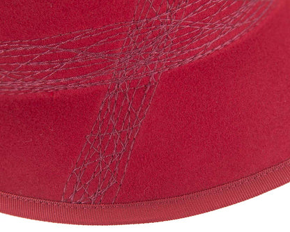 Red ladies winter bucket hat by Cupids Millinery