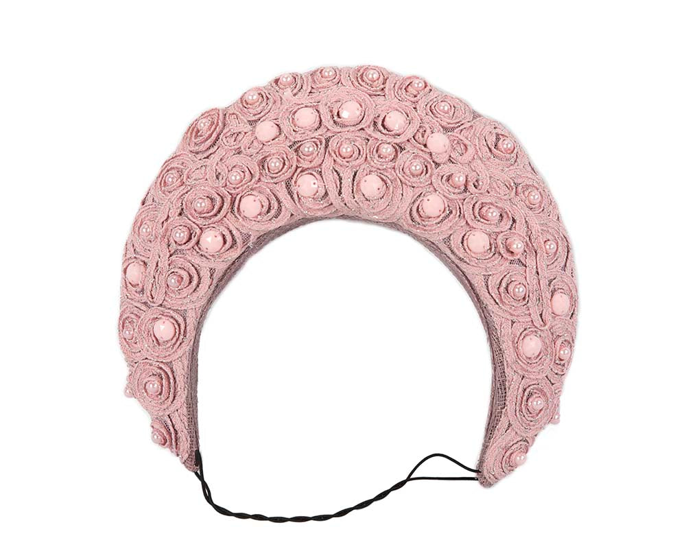 Exclusive dusty pink headband by Cupids Millinery