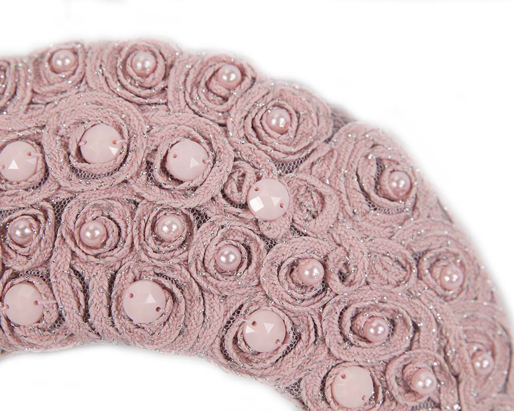 Exclusive dusty pink headband by Cupids Millinery
