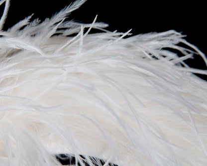 Bespoke cream headband with оstriсh feathers by Cupids Millinery
