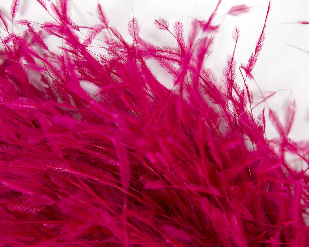 Bespoke fuchsia headband with оstriсh feathers by Cupids Millinery