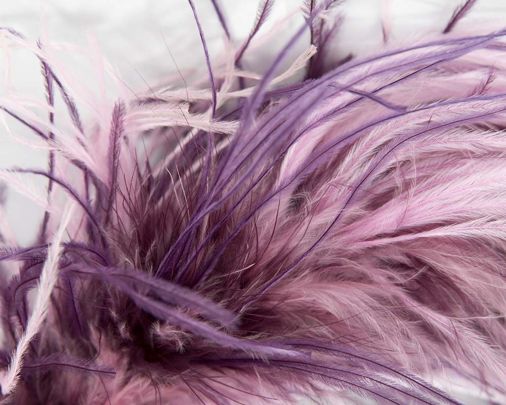 Bespoke lilac headband with оstriсh feathers by Cupids Millinery-2
