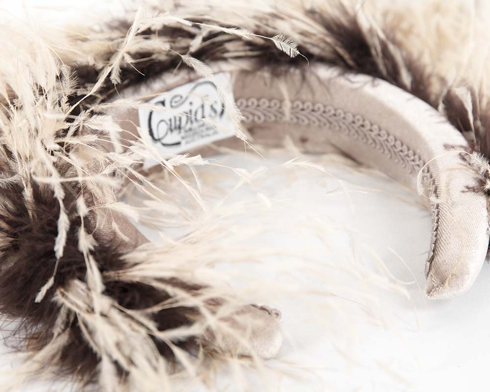 Bespoke headband with оstriсh feathers by Cupids Millinery