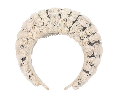 Bespoke cream headband racing fascinator by Cupids Millinery