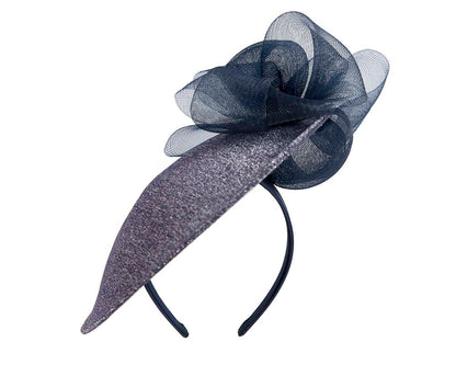 Large designers navy fascinator by Cupids Millinery-1