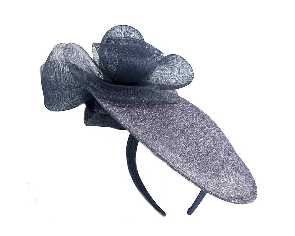 Large designers navy fascinator by Cupids Millinery-4