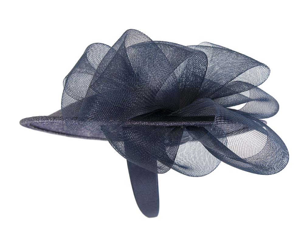 Large designers navy fascinator by Cupids Millinery-2
