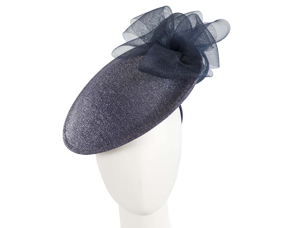 Large designers navy fascinator by Cupids Millinery-0