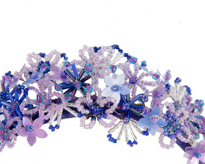 Bespoke blue designers fascinator headband by Cupids Millinery