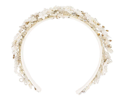 Bespoke ivory designers fascinator headband by Cupids Millinery