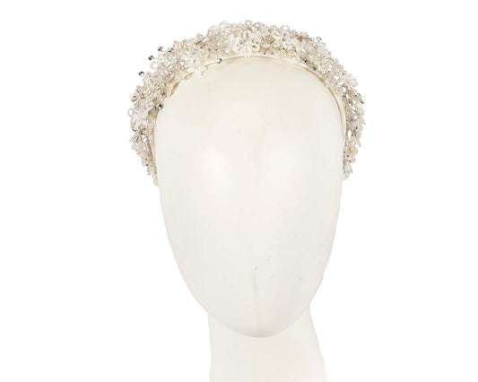 Bespoke ivory designers fascinator headband by Cupids Millinery