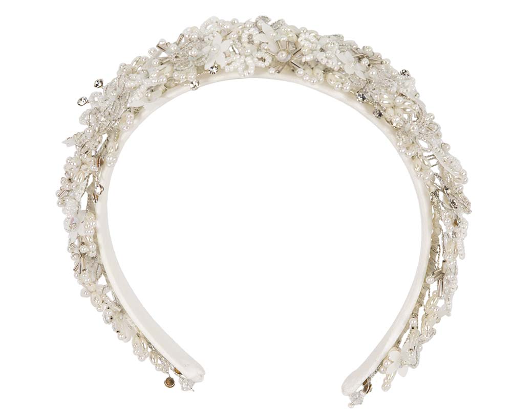 Bespoke ivory designers fascinator headband by Cupids Millinery