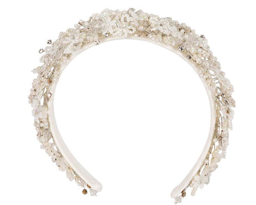 Bespoke ivory designers fascinator headband by Cupids Millinery