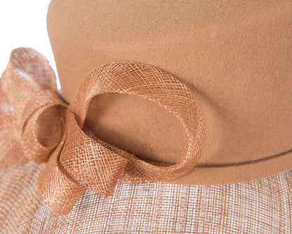 Gold ladies winter fashion hat by Cupids Millinery