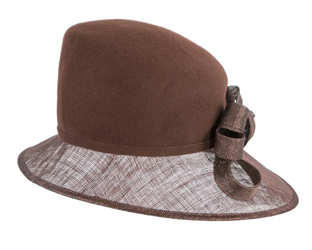 Chocolate ladies winter fashion hat by Cupids Millinery-5