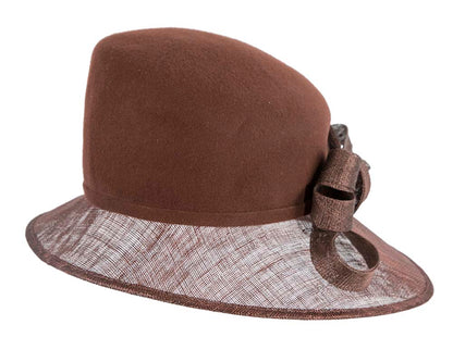 Chocolate ladies winter fashion hat by Cupids Millinery-5