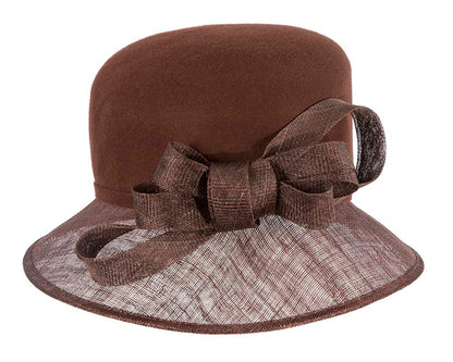 Chocolate ladies winter fashion hat by Cupids Millinery-3