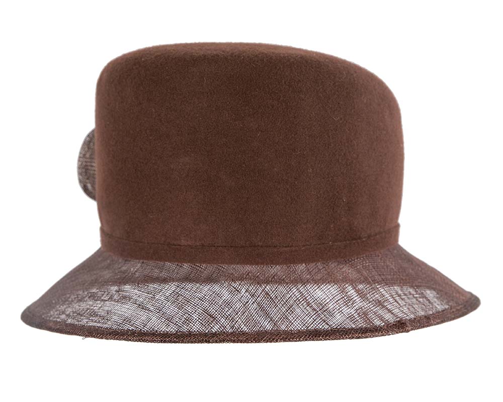 Chocolate ladies winter fashion hat by Cupids Millinery-2