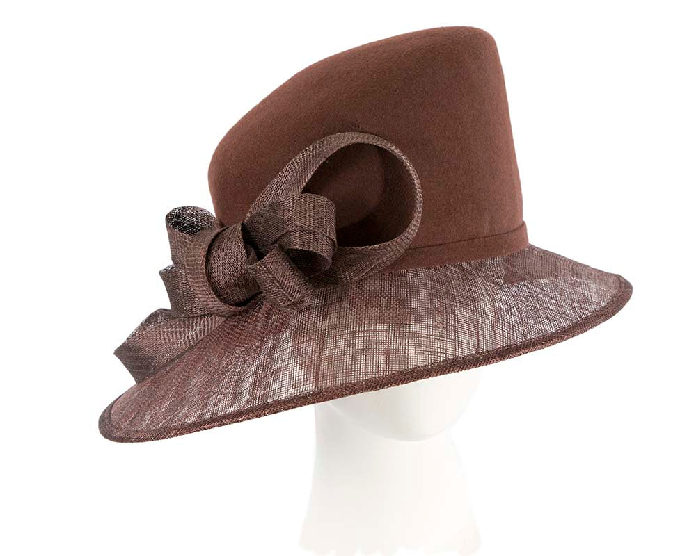 Chocolate ladies winter fashion hat by Cupids Millinery-0