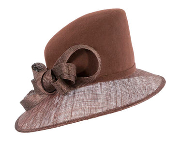 Chocolate ladies winter fashion hat by Cupids Millinery-1