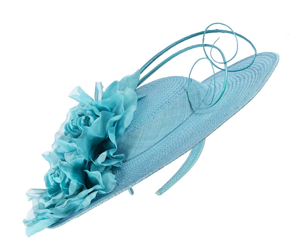 Bespoke blue fascinator by Cupids Millinery Melbourne