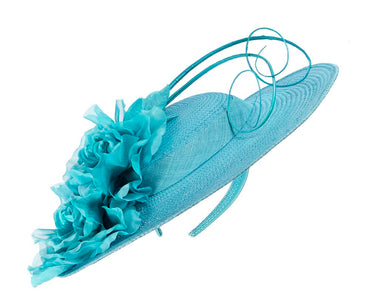 Bespoke blue fascinator by Cupids Millinery Melbourne