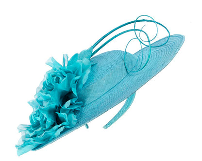 Bespoke blue fascinator by Cupids Millinery Melbourne