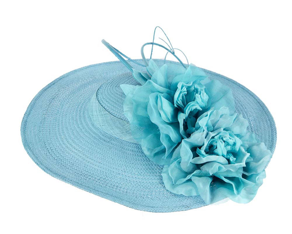 Bespoke blue fascinator by Cupids Millinery Melbourne