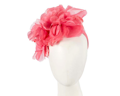 Large pink flower headband by Cupids Millinery-0
