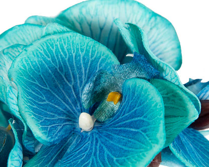 Bespoke aqua orchid flower headband by Fillies Collection