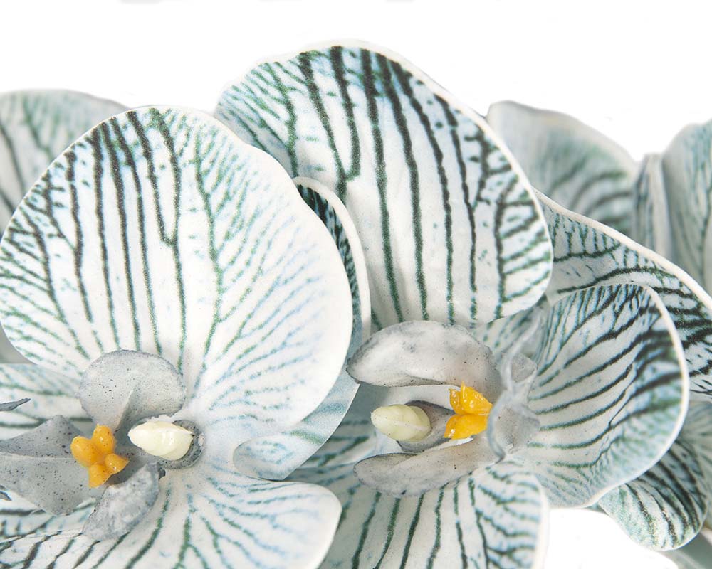 Bespoke light blue orchid flower headband by Fillies Collection