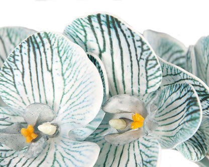 Bespoke light blue orchid flower headband by Fillies Collection