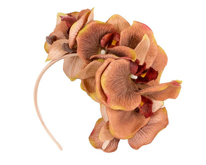 Bespoke coffee orchid flower headband by Fillies Collection