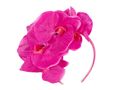 Bespoke fuchsia orchid flower headband by Fillies Collection CU391