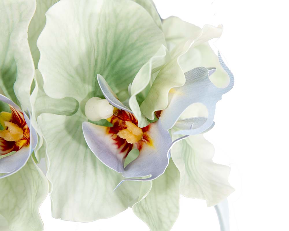 Bespoke mint green orchid flower headband by Fillies Collection