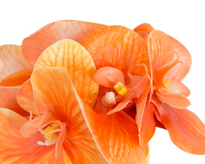 Bespoke orange orchid flower headband by Fillies Collection