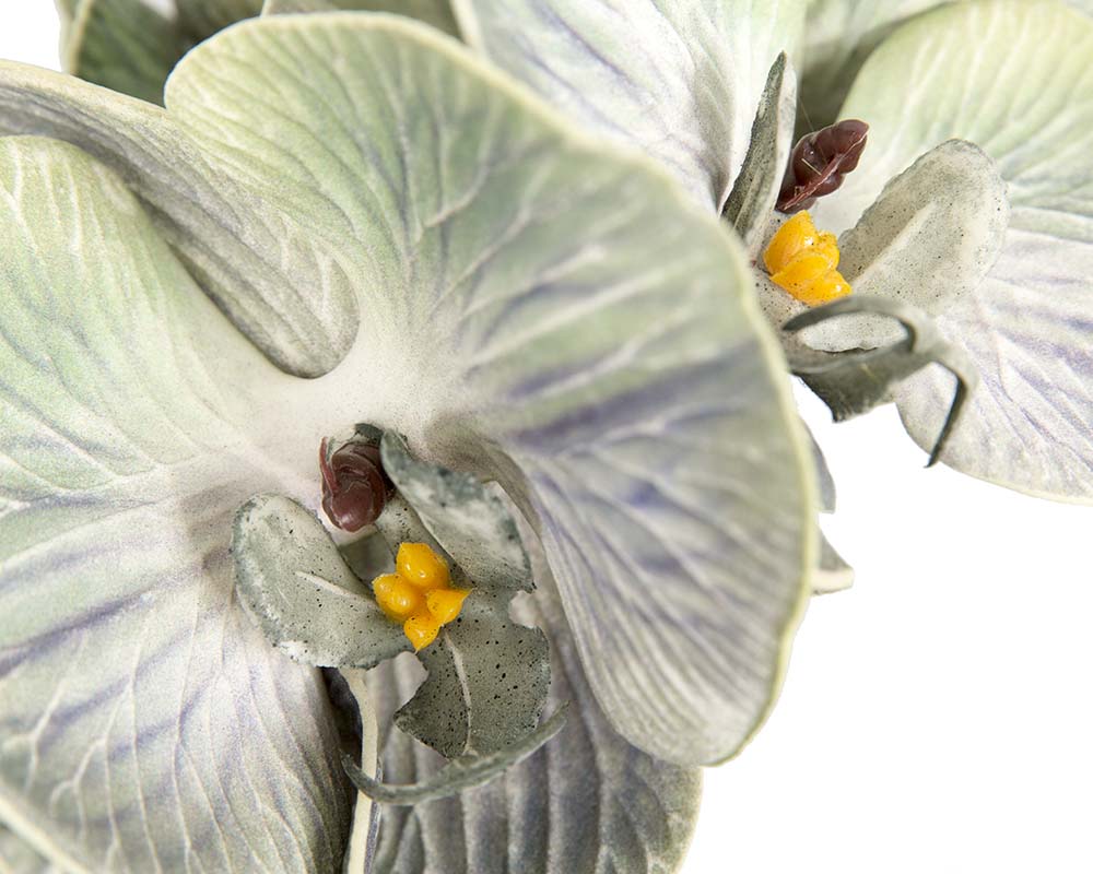Bespoke pistachio green orchid flower headband by Fillies Collection