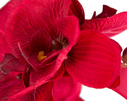 Bespoke red orchid flower headband by Fillies Collection-2