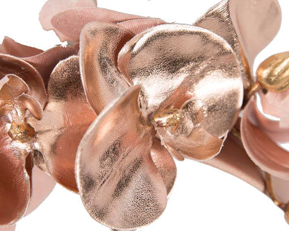 Bespoke leather rose gold orchid flower headband-2