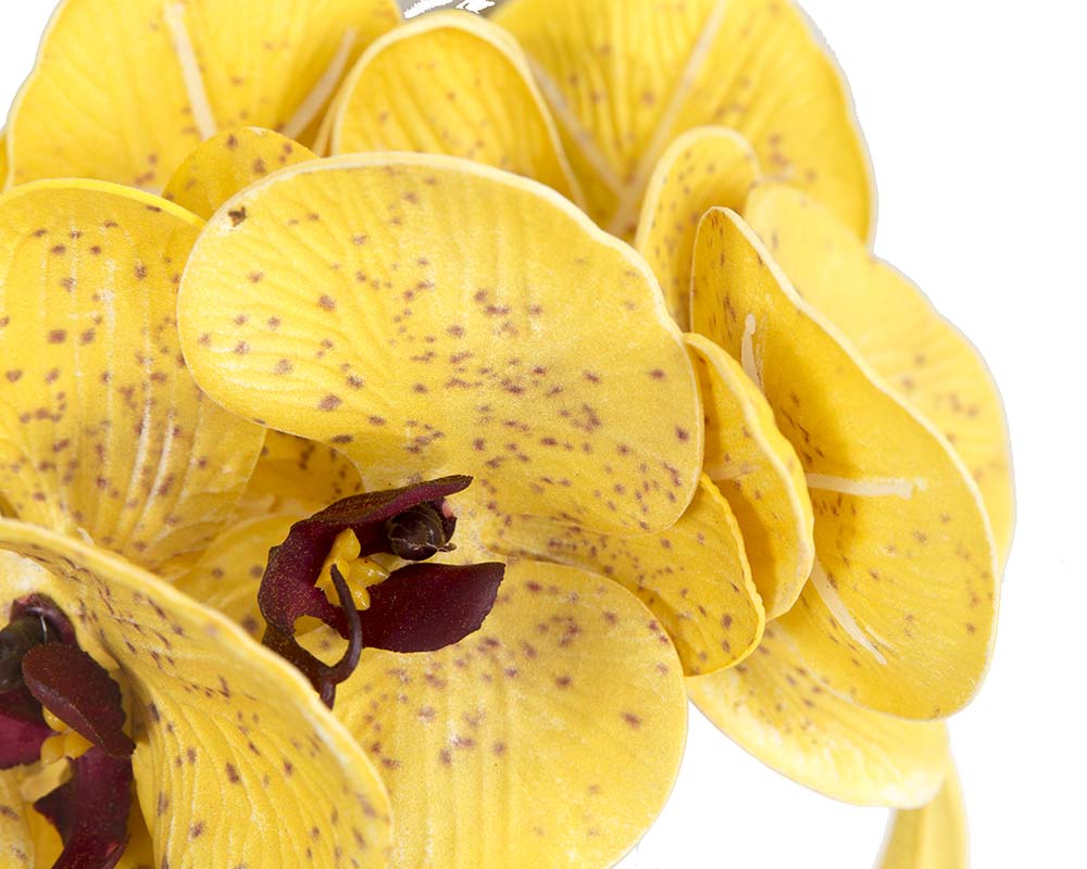 Bespoke yellow orchid flower headband by Fillies Collection S391