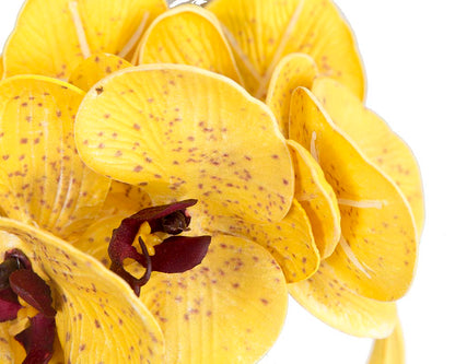 Bespoke yellow orchid flower headband by Fillies Collection S391