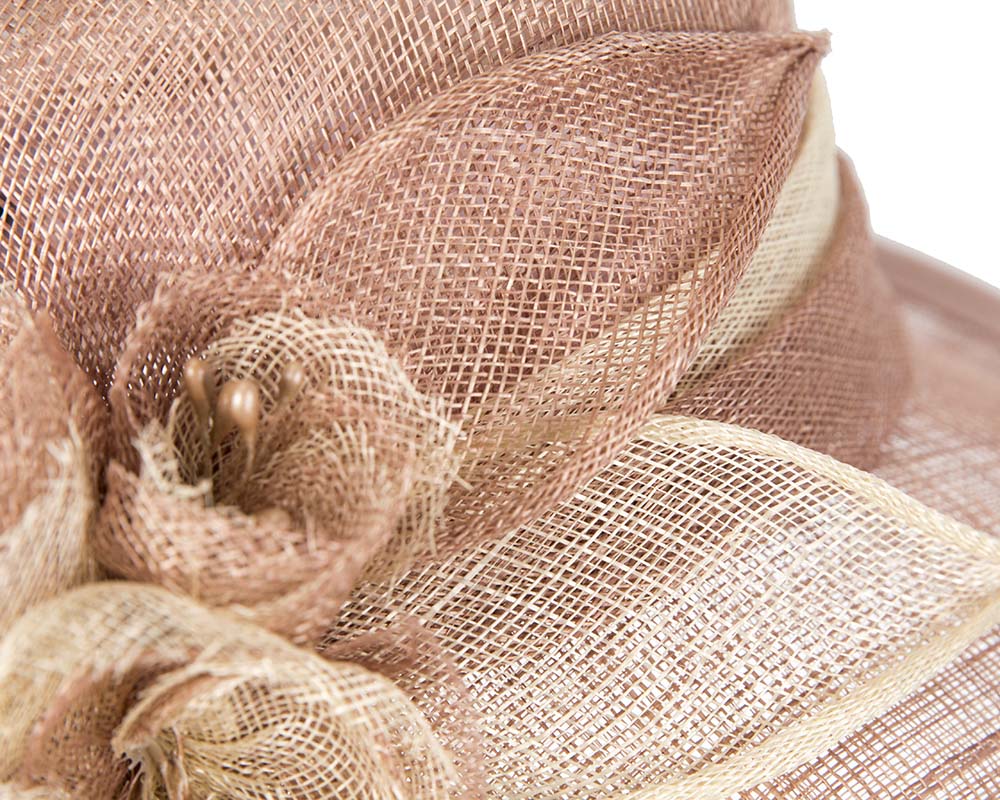 Dusty pink sinamay cloche hat