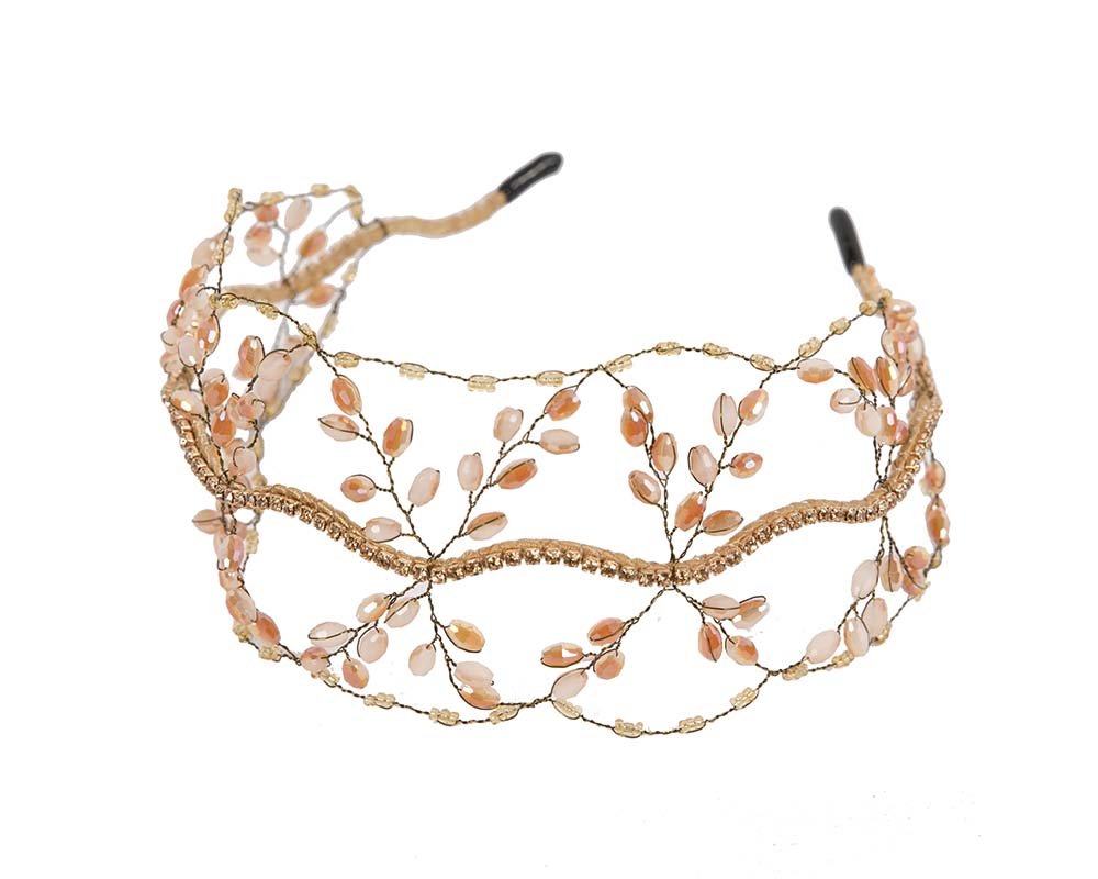 Exclusive gold headband fascinator by Cupids Millinery CU428