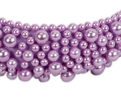 Lilac pearl fascinator headband by Cupids Millinery CU430-2