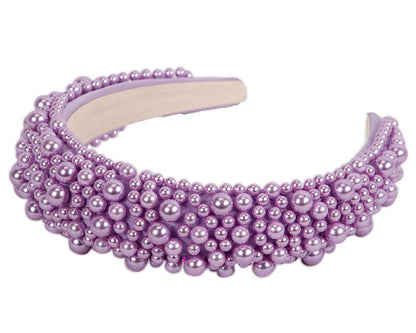Lilac pearl fascinator headband by Cupids Millinery CU430-1