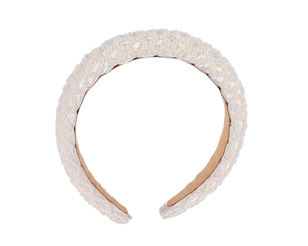 Cream pearl fascinator headband by Cupids Millinery CU431